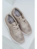 Kožené Sportovní Boty Tenisky Dámské S.Barski LR51-551 Béžové