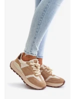 Zateplené Dámské Kožené Tenisky Big Star HI-POLY SYSTEM Béžové