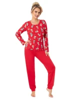 PIŻAMA DAMSKA BEAR long RED S