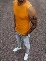 Pánské tričko bez rukávů s potiskem oranžové FashionStreet RX4915