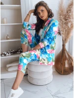 Dámské tyrkysové kalhoty FLOWER GARDEN FashionStreet UY1480