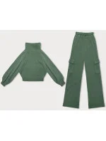 Casual komplet v olivové barvě s kalhotami typu cargo (AMG-338A) Casual komplet v olivové barvě s kalhotami typu cargo (AMG-338A)