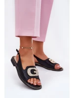 Dámské Sandály S Dekorativním Detailem Černé S.Barski KV51-081