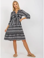 Šaty D73771M30214A1EN černobílé