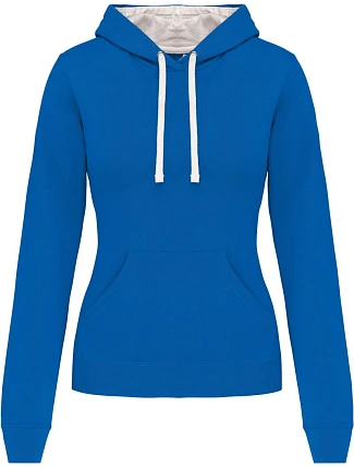 Kariban K 465 Dámská mikina s kontrastní kapucí 20.K465 light royal blue/white