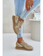 Dámské Kožené Tenisky Big Star OO274564 Hi-Poly System Béžové