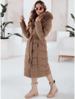 Dámská zimní dlouhá prošívaná bunda s umělou kožešinou FashionStreet TY5086