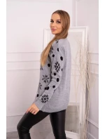 Vánoční svetr s medvídkem šedý