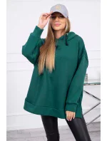 Zateplená mikina se zipem na boku tmavě zelená Zateplená mikina se zipem na boku tmavě zelená