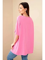 Halenka oversize s přívěskem růžová