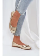 Eko kožené baleríny s ozdobou zlaté Tulnelia Eko kožené baleríny s ozdobou zlaté Tulnelia