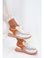Kožené Sportovní Boty S Síťovinou Dámské Vinceza 66775 Oranžové