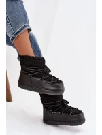 Dámské sněhule s beránkovým kožíškem typu vázané Černé Belira