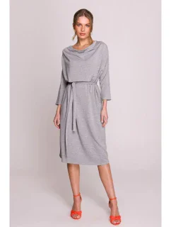 S403 Úpletové šaty nadměrné velikosti - šedé