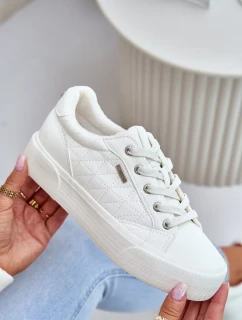 Dámské tenisky na platformě zateplené Big Star – bílé