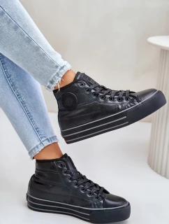 Zateplené Dámské Tenisky Na Platformě Černé