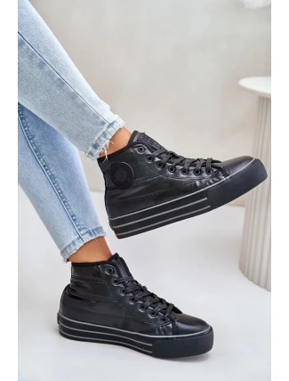 Zateplené Dámské Tenisky Na Platformě Černé