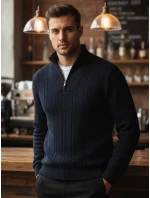 Pánský svetr se stojáčkem tmavě modrý FashionStreet WX2326