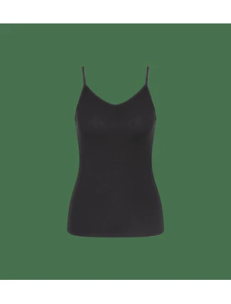 Beauty Layers Spaghetti Top Wool - BLACK - TRIUMPH BLACK - TRIUMPH