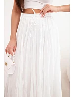 Dámská maxi bavlněná sukně s gumičkou v pase camelová