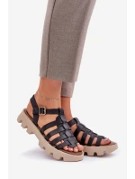 Kožené dámské sandály Zazoo 3695 černé