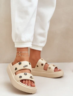 Dámské Pěnové Pantofle S Dekoracemi Béžové Ravanala