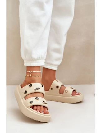 Dámské Pěnové Pantofle S Dekoracemi Béžové Ravanala