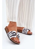 Dámské pantofle na korkové platformě Zebra Mevuna