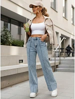 Dámské široké džíny s vysokým pasem modré FashionStreet UY2973
