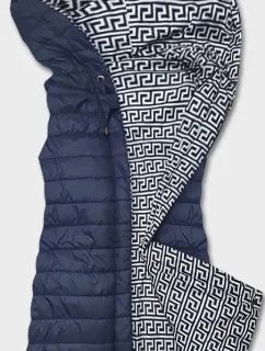 Tmavě modrá oboustranná vesta s kapucí (16M9066-215)