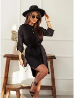 Elegantní černé šaty s rozepínacím výstřihem (013) Elegantní černé šaty s rozepínacím výstřihem (013)