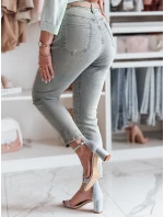 Dámské džínové kalhoty s květinovým vzorem PERLAON blue FashionStreet UY2477