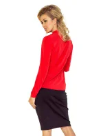 Červená halenka s vázáním model 4977194 Červená halenka s vázáním model 4977194