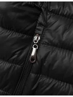 Černá prošívaná vesta s odepínací kapucí J Style (16M9151-392)