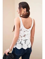 Dámská viskózová halenka bez rukávů s výstřihem do V džínová