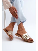 Zazoo 40384 Elegantní Dámské Kožené Žabky Zlaté