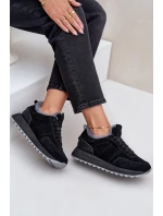 Dámské Tenisky S Kožíškem A Lesklým Prvkem Big Star OO274580 Černé