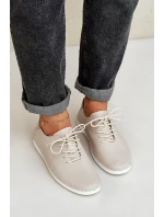 Šněrovací Polobotky Z Přírodní Kůže D&A LR51-645 Béžové