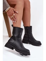 Dámské kotníkové boty na platformě a nízkém podpatku černé Levira Dámské kotníkové boty na platformě a nízkém podpatku černé Levira