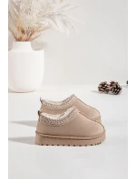 Dětské sněhule s výšivkou Prina – béžové