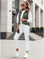 Dámská přechodná krátká prošívaná dvoucestná zelená vesta LEOVELLA FashionStreet TY5496 Dámská přechodná krátká prošívaná dvoucestná zelená vesta LEOVELLA FashionStreet TY5496