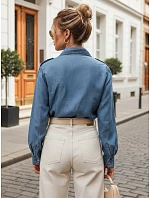 Dámská džínová košile z lyocellu, ležérní, modrá, FashionStreet DY0493