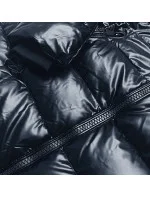 Tmavě modrá dámská vypasovaná zimní bunda (2M-032) Tmavě modrá dámská vypasovaná zimní bunda (2M-032)