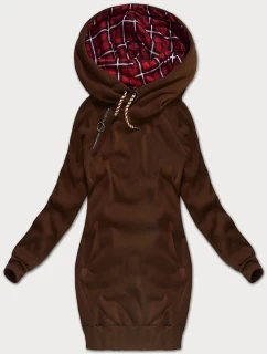 Hnědá dlouhá dámská mikina (AMG-738/1)