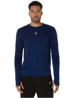 ASICS Road Seamless LS Top 2011D356-400 Navy Blue L