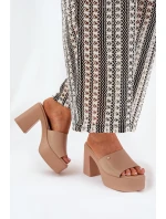 Dámské Sandały Z Eko Kůže Na Podpatku A Platformě Khaki Tamirella