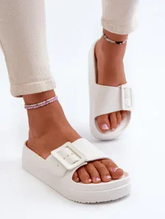 Dámské pěnové pantofle na platformě Big Star - bílá