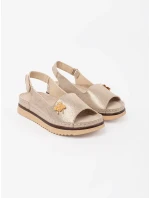 Exkluzívní zlaté dámské  sandály platforma