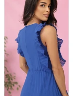 315-8 EMILY plisované šaty s volánky a výstřihem - barva CHABRIEL 315-8 EMILY plisované šaty s volánky a výstřihem - barva CHABRIEL