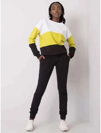 Bílo-limetkovo-grafitový tenký dámský teplákový komplet Rue Paris (5971) Bílo-limetkovo-grafitový tenký dámský teplákový komplet Rue Paris (5971)